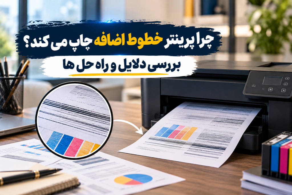 خط افتادن روی کاغذ پرینتر