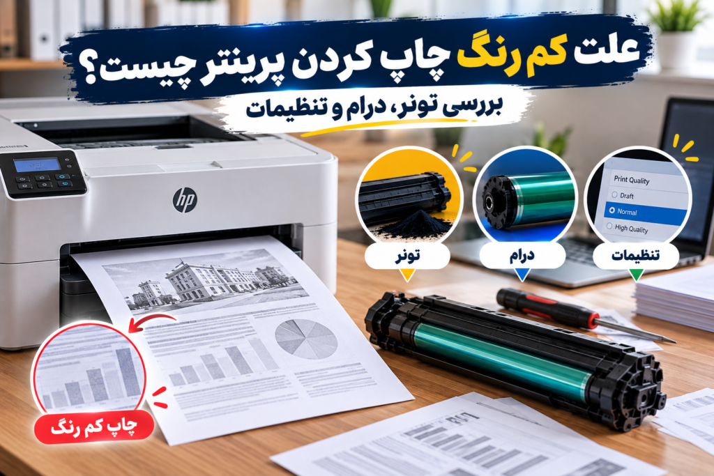 کم رنگ چاپ کردن پرینتر
